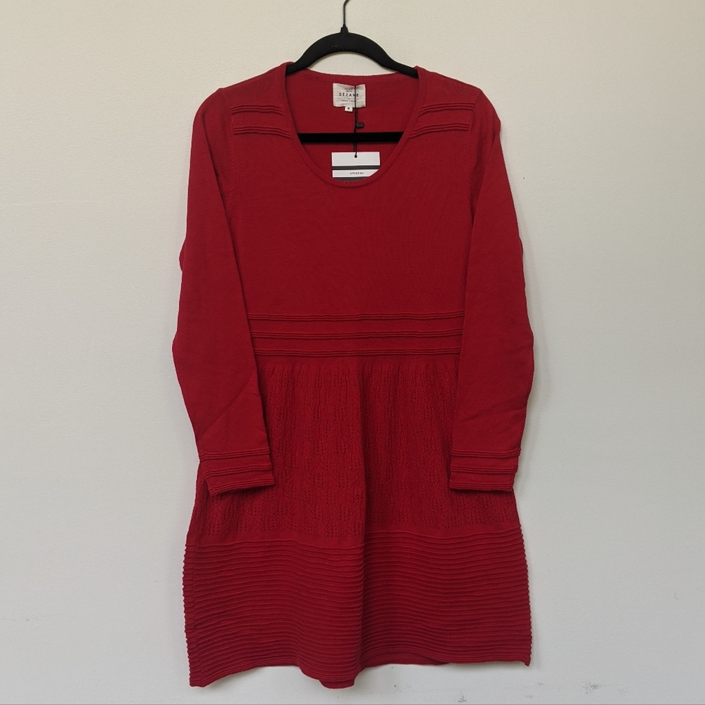 Sezane Anka Dress Red Small - Picture 2 of 9